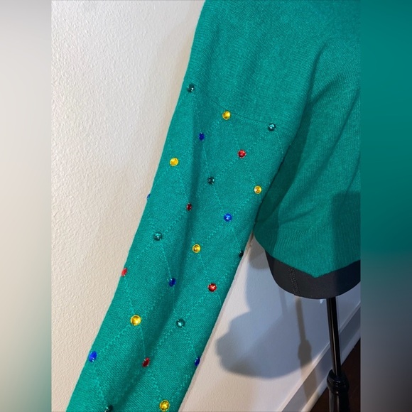 VINTAGE Richard and Company Sweater Womens M Wool Angora Turtleneck Geometric - Picture 3 of 10